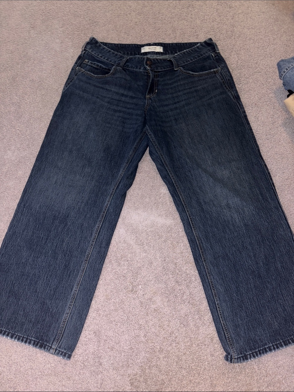Hollister Low Rise Baggy Dark Blue Jeans
